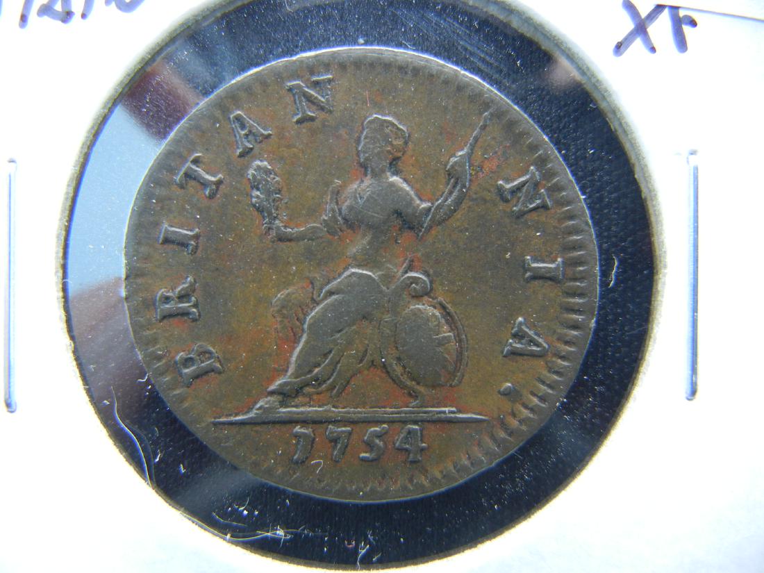 1734 Great Britain Farthing.  Choice XF.  Superb Coin. (1 of 3)