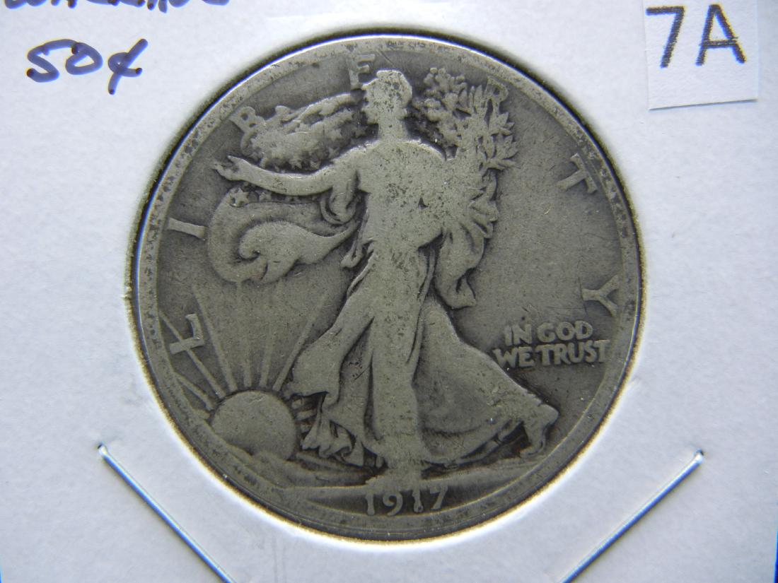 1917 Walking Half Dollar .  VG. (1 of 3)