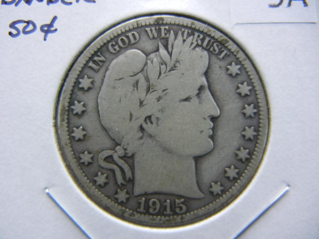 1915-D Barber Half Dollar .  VG+. (1 of 3)
