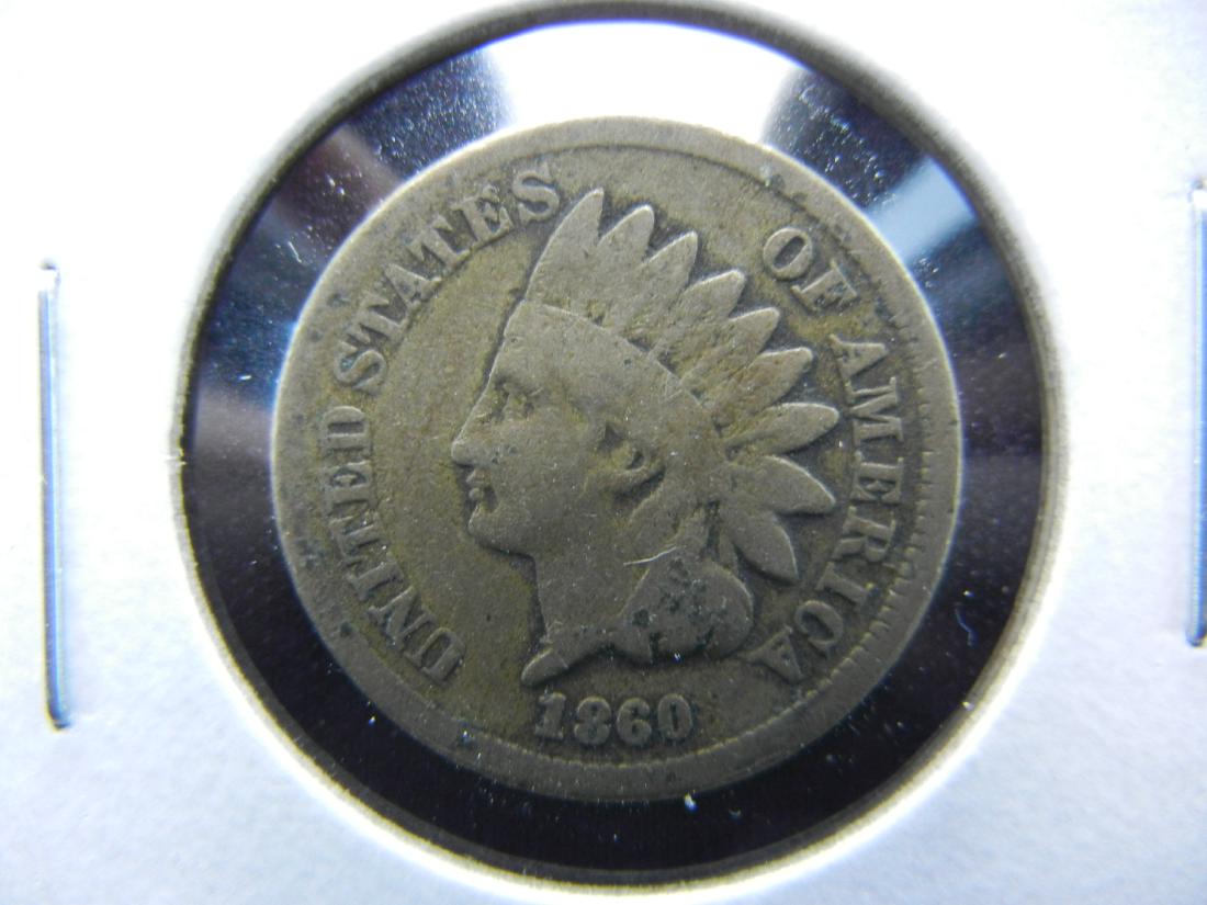 1860 Indian One Cent .  VG+ (1 of 3)