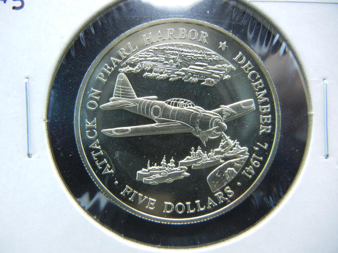 2000 Liberia $5 Coin.  "Attack on Pearl Harbor" (1 of 3)