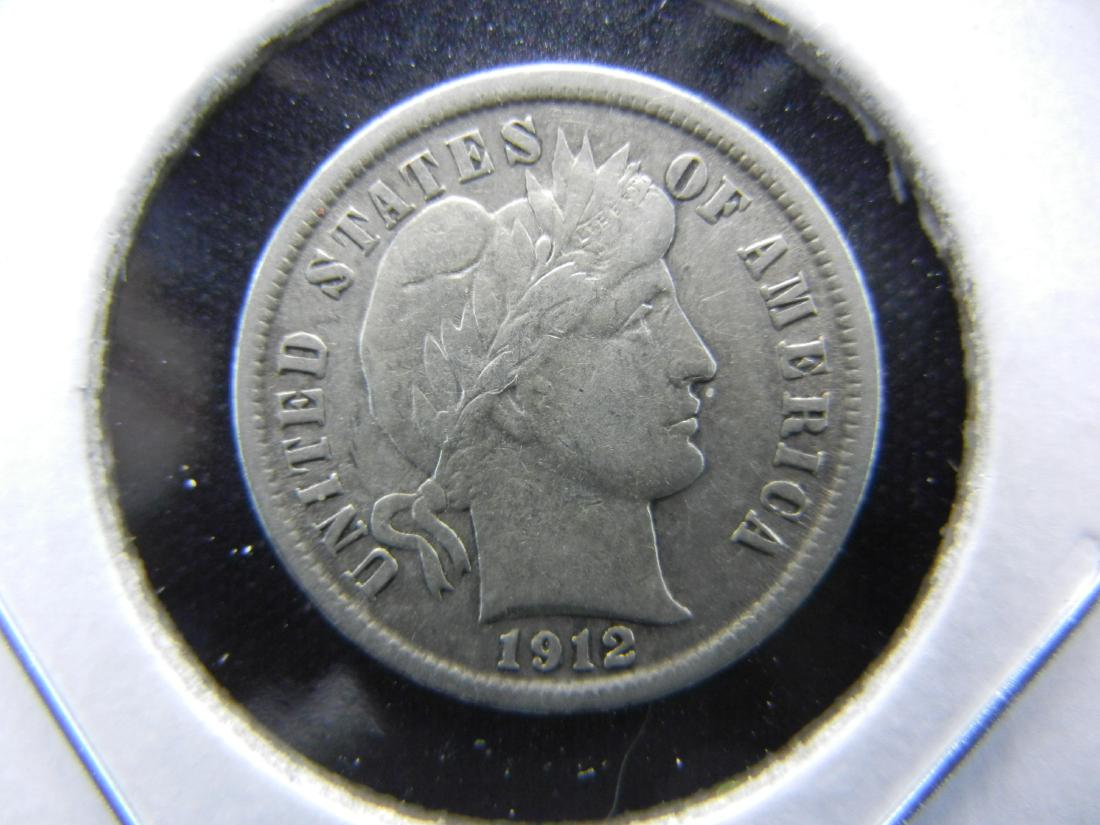 1912 Barber Dime .  XF+ (1 of 3)