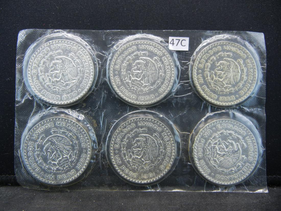 1957-1962 Mexico Silver Pesos in Mint Style Set.  10% (1 of 2)