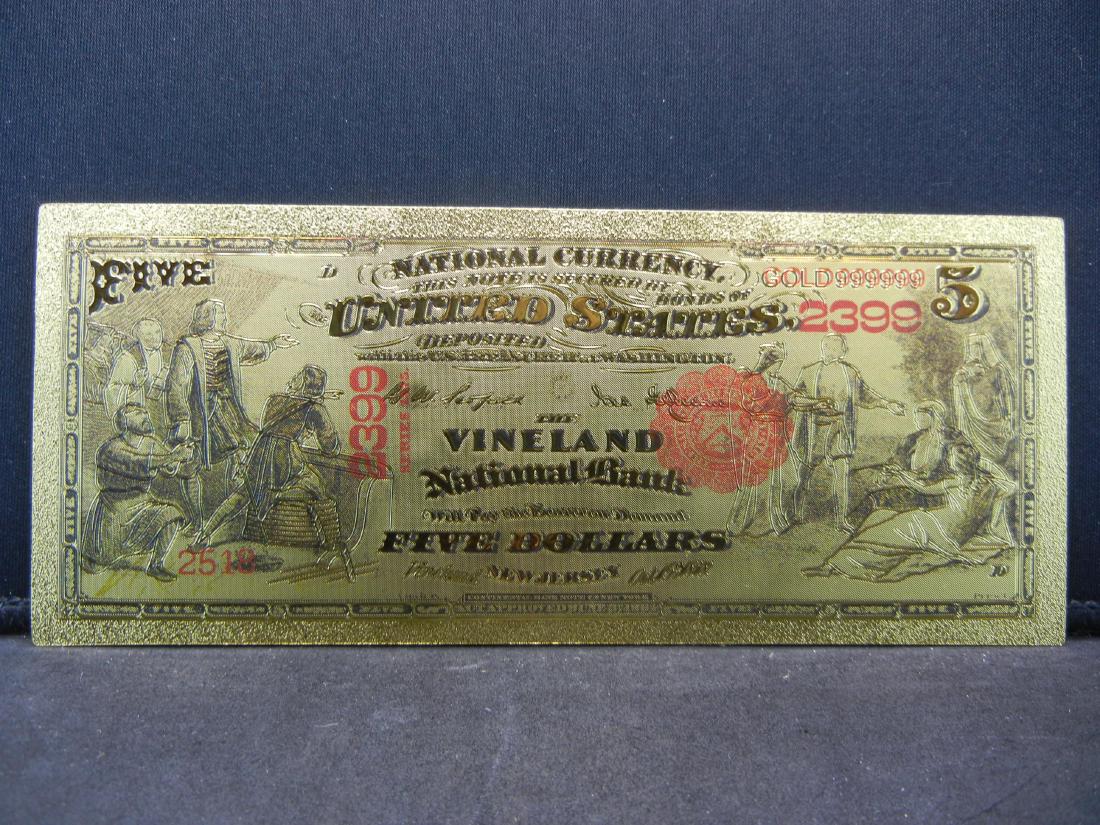Five Dollar National Currency National Bank Note 24K (1 of 2)