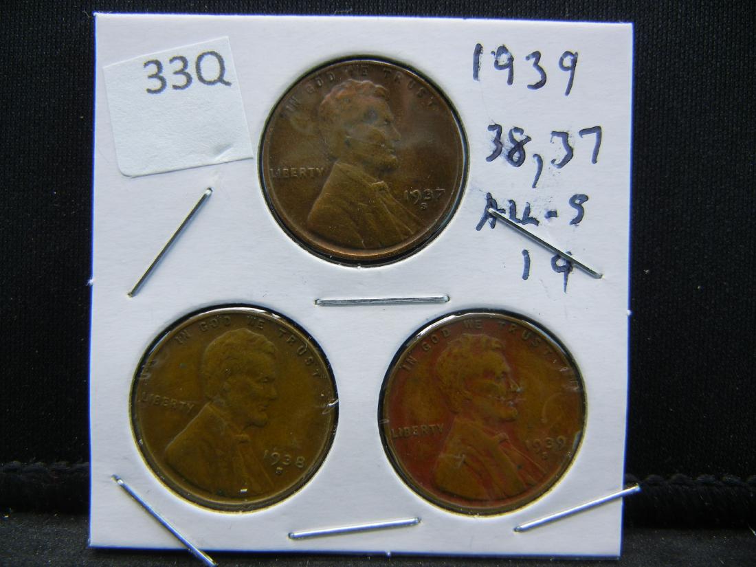 1937, 38, 39 All-S Lincoln Wheat Cents (1 of 2)