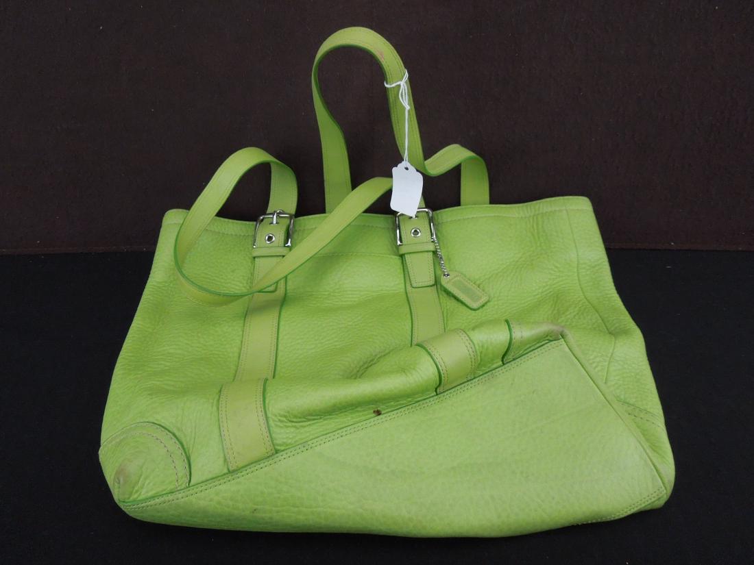 BIG Green COACH purse. NEW! Stained: BIG Green COACH purse. NEW! Stained