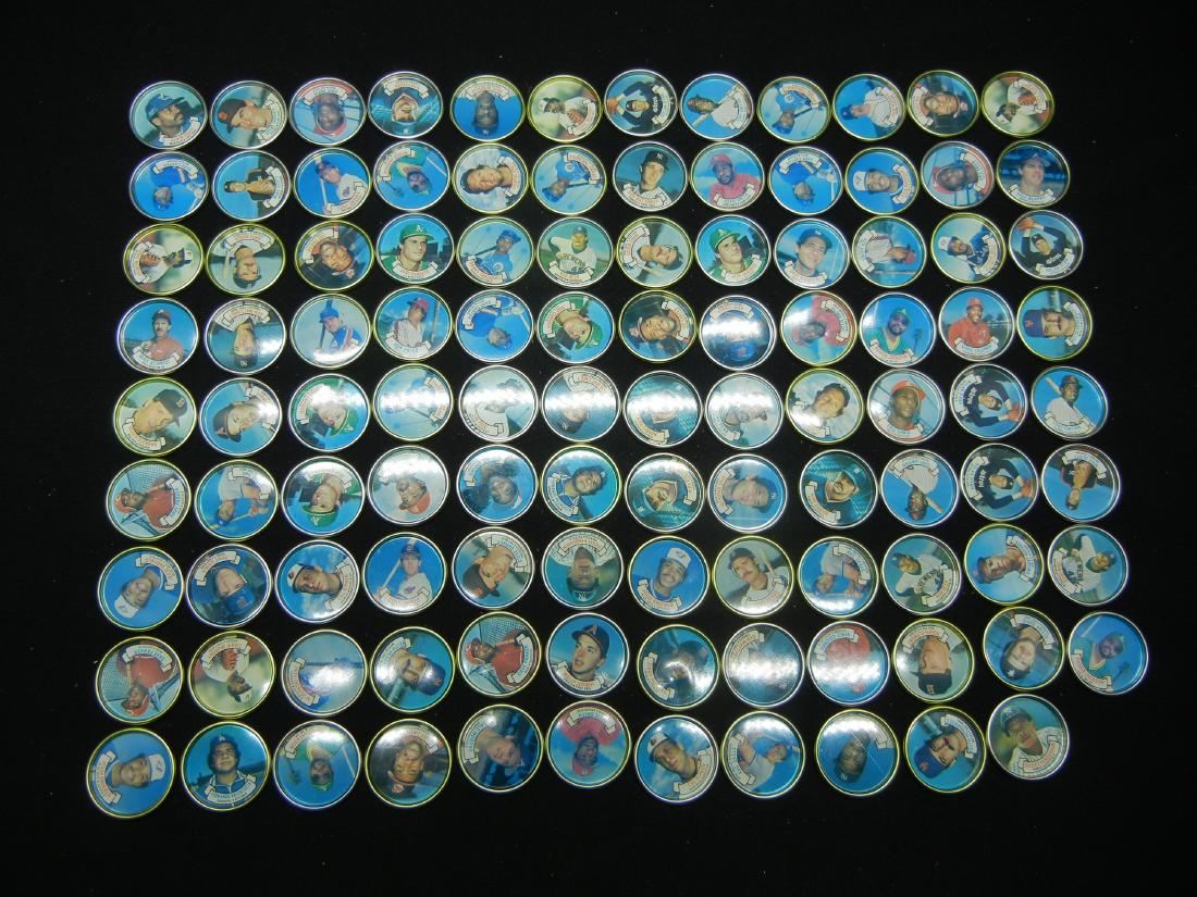 (100+) 1987 TOPP'S BASEBALL COIN'S/TOKEN'S,: (100+) 1987 TOPP'S BASEBALL COIN'S/TOKEN'S, (RIPKIN-RYAN-STRAWBERRY-JACKSON, ETC/STATS OF PLAYERS ON BACK OF COINS ), OVER 30 YEARS OLD, NEW, GREAT GIFTS OR SELL INDIVIDUALLY!