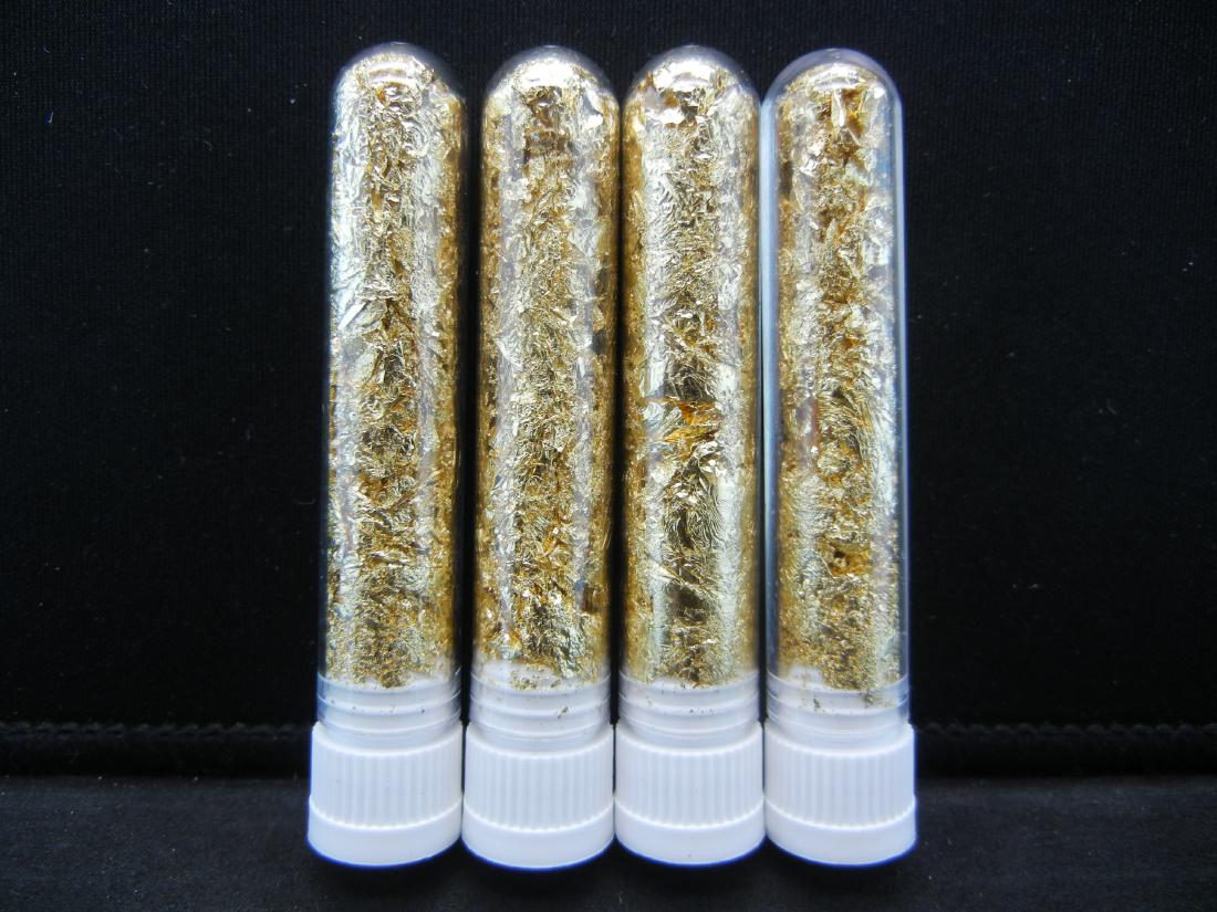 (4) Viles of 22k Gold Leaf Flakes, Can Be Sold: (4) Viles of 22k Gold Leaf Flakes, Can Be Sold Individually, Or Would Make Great Gifts!