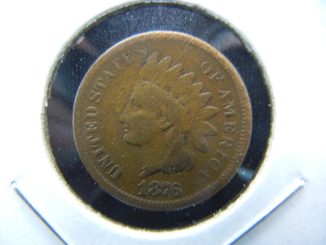 1876 Indian One Cent .  Fine details (1 of 3)