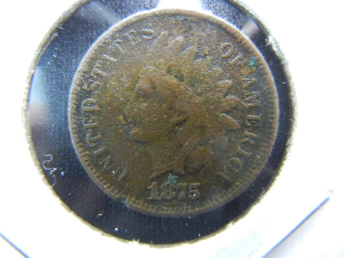 1875 Indian One Cent .  VF Details. (1 of 3)