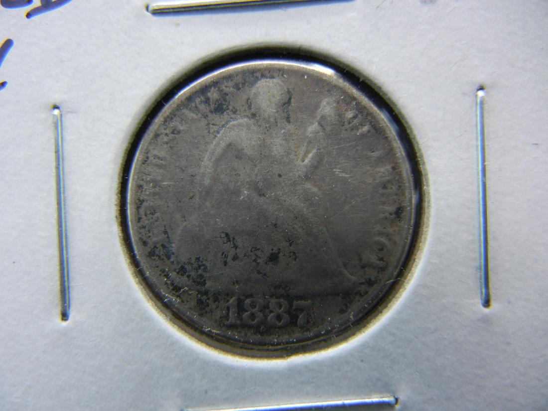 1887-S Seated Dime .  Good+. (1 of 3)