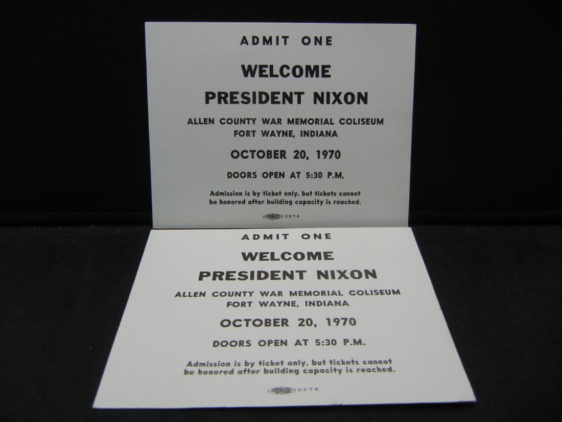 2 Tickets to See President Nixon in Ft. Wayne, Indiana (1 of 5)