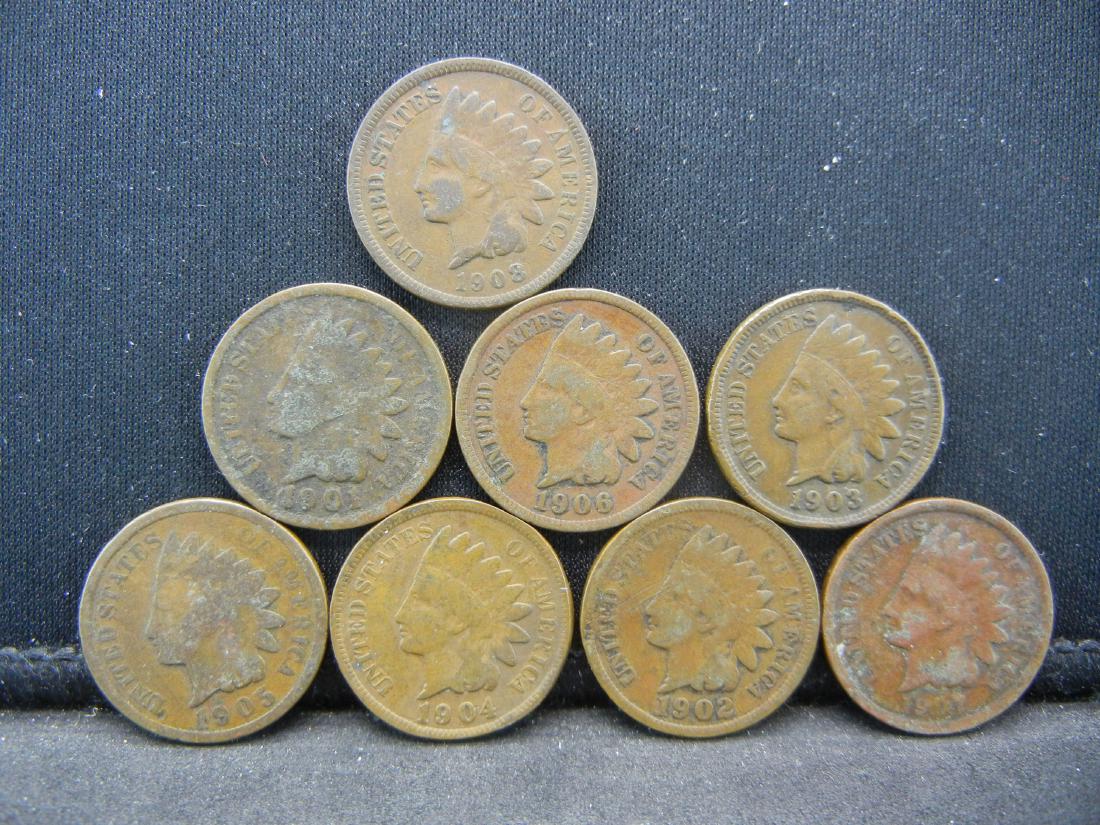 8 Different Indian Cents (1 of 2)