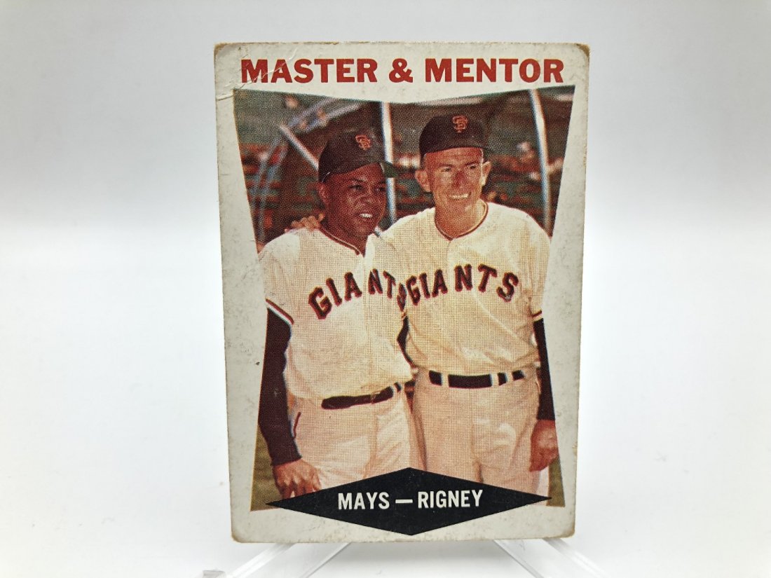 1960 Topps Master and Mentor #7 - Willie Mays & Bill: 1960 Topps Master and Mentor #7 - Willie Mays & Bill Rigney - corner crease