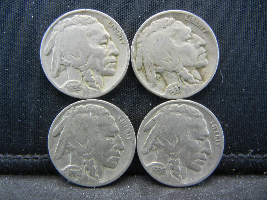 1935, 36, 37, 38 Buffalo Nickels (1 of 2)