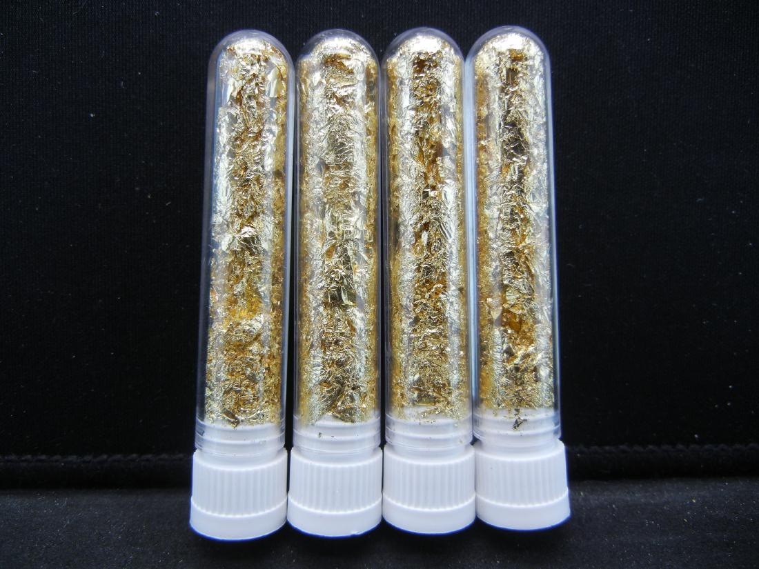 (4) Viles of 22k Gold Leaf Flakes, Can Be Sold: (4) Viles of 22k Gold Leaf Flakes, Can Be Sold Individually, Or Would Make Great Gifts!