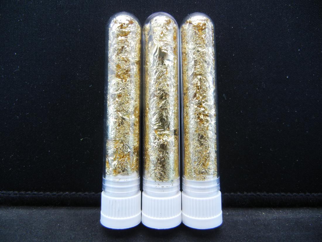 (3) Viles of 22k Gold Leaf Flakes, Can Be Sold: (3) Viles of 22k Gold Leaf Flakes, Can Be Sold Individually, Or Would Make Great Gifts!