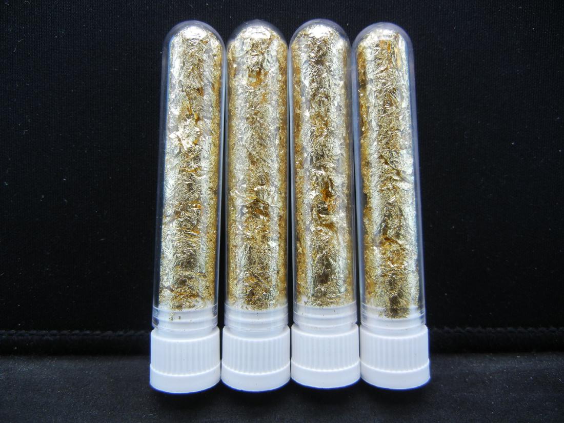 (4) Viles of 22k Gold Leaf Flakes, Can Be Sold: (4) Viles of 22k Gold Leaf Flakes, Can Be Sold Individually, Or Would Make Great Gifts!