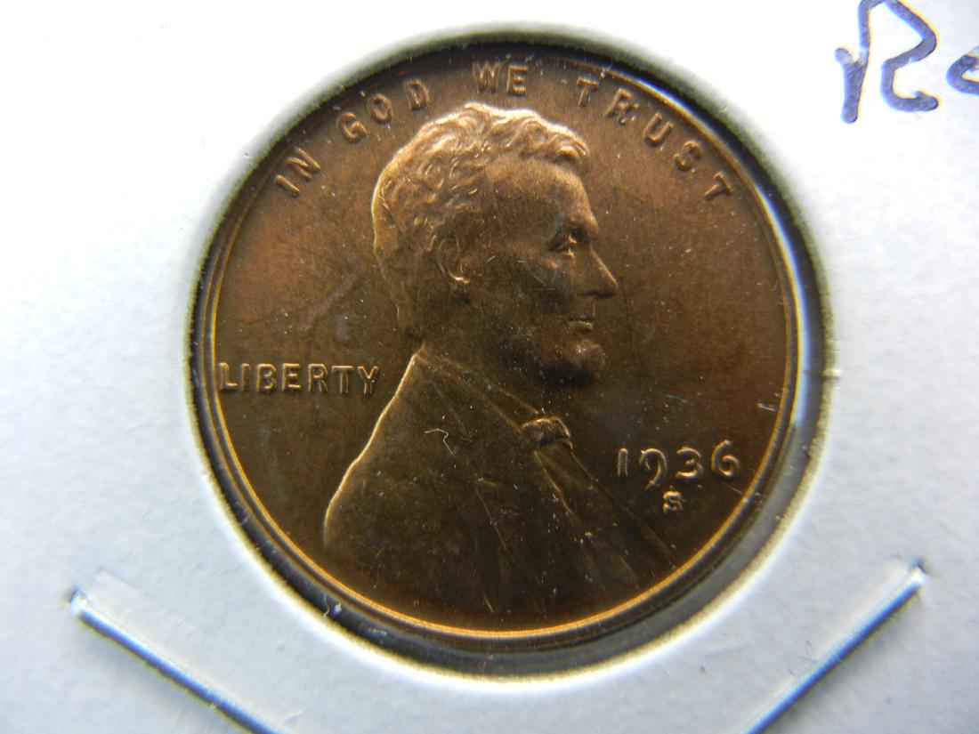 1936-S Lincoln Cent.  MS 65 Red. (1 of 3)
