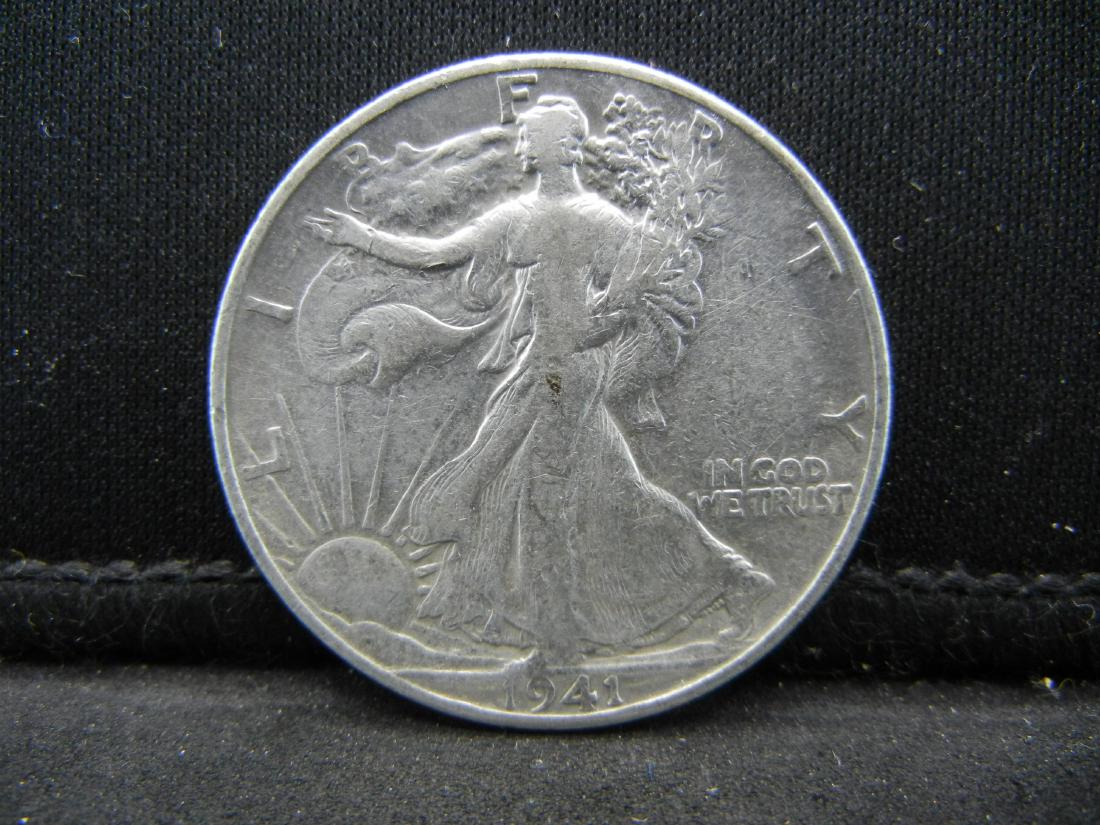 1941-D SILVER (90%) LIBERTY HALF, UNC, (ONLY 11.2 MILL: 1941-D SILVER (90%) LIBERTY HALF, UNC, (ONLY 11.2 MILL EVER MINTED)!