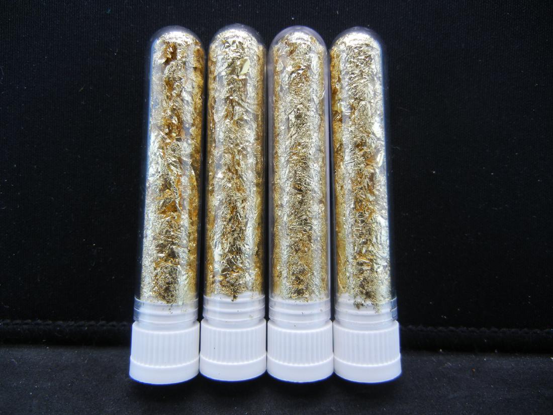 (4) Viles of 22k Gold Leaf Flakes, Can Be Sold: (4) Viles of 22k Gold Leaf Flakes, Can Be Sold Individually, Or Would Make Great Gifts!
