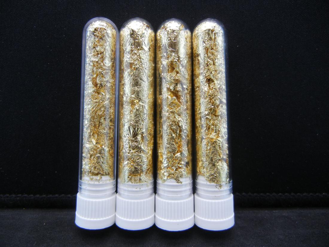 (4) Viles of 22k Gold Leaf Flakes, Can Be Sold: (4) Viles of 22k Gold Leaf Flakes, Can Be Sold Individually, Or Would Make Great Gifts!
