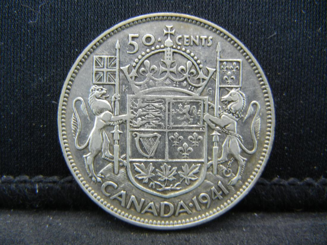 1941 Uncirculated Canada 50 Cents 80% Silver Half (1 of 2)