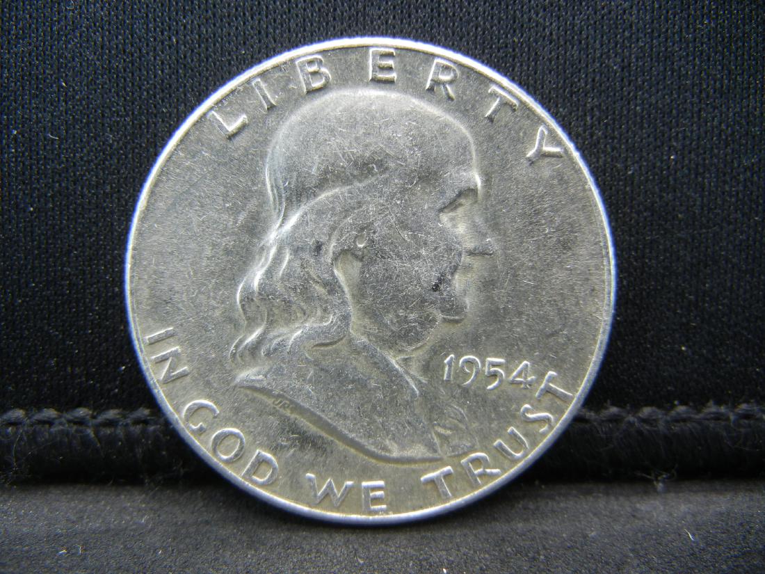 1954 SILVER FRANKLIN (90%) HALF, UNCIRCULATED/ONLY 13.2 (1 of 2)
