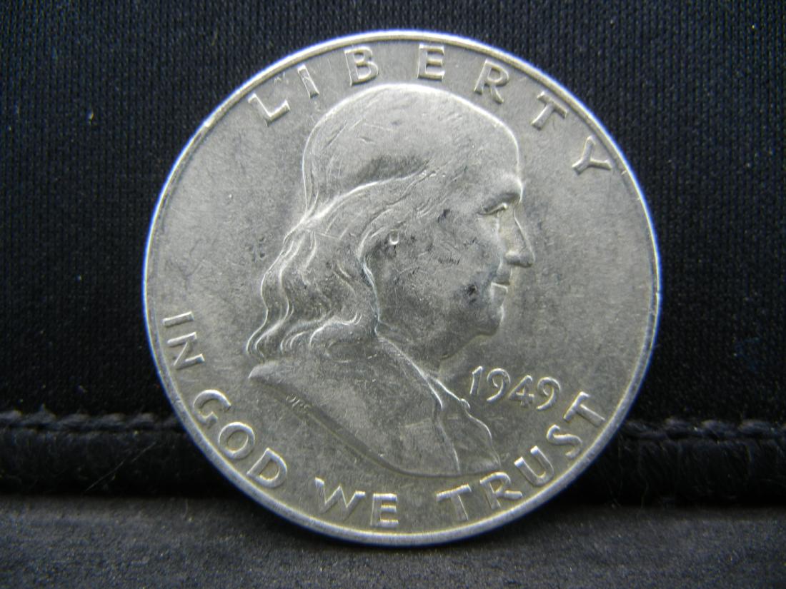 1949-D SILVER FRANKLIN (90%) HALF, (UNCIRCULATED/BELL (1 of 2)