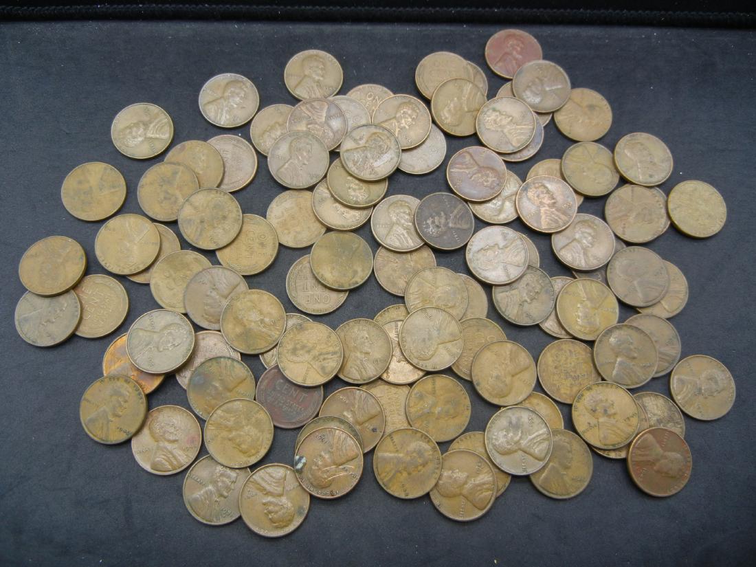 100 Lincoln Wheat Cents. (1 of 5)