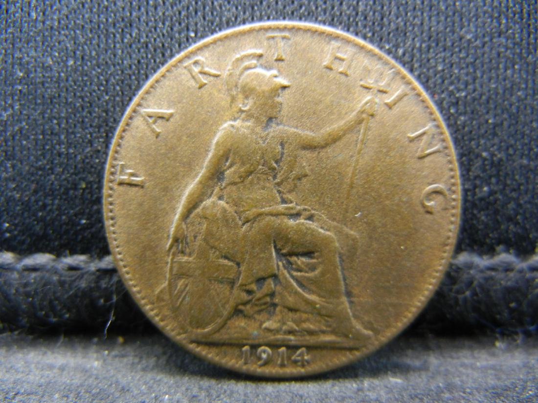 1914 Great Britain 1 Farthing. (1 of 2)
