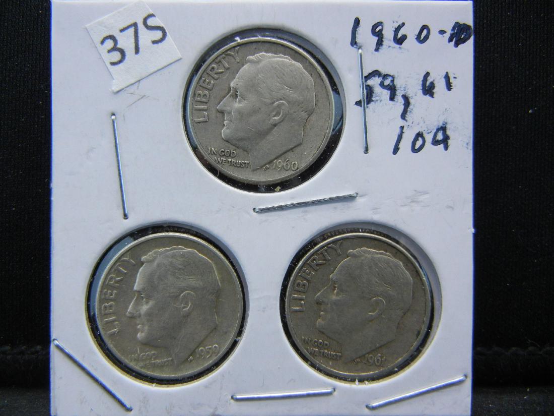 1960-D, 51, 61 Roosevelt Dimes (1 of 2)