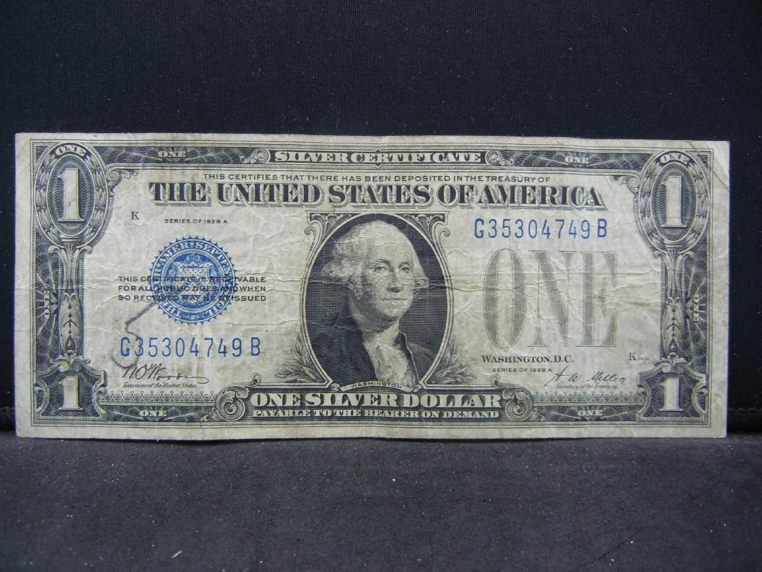 1928-A $1 US Silver Certificate. Funny Back (1 of 3)