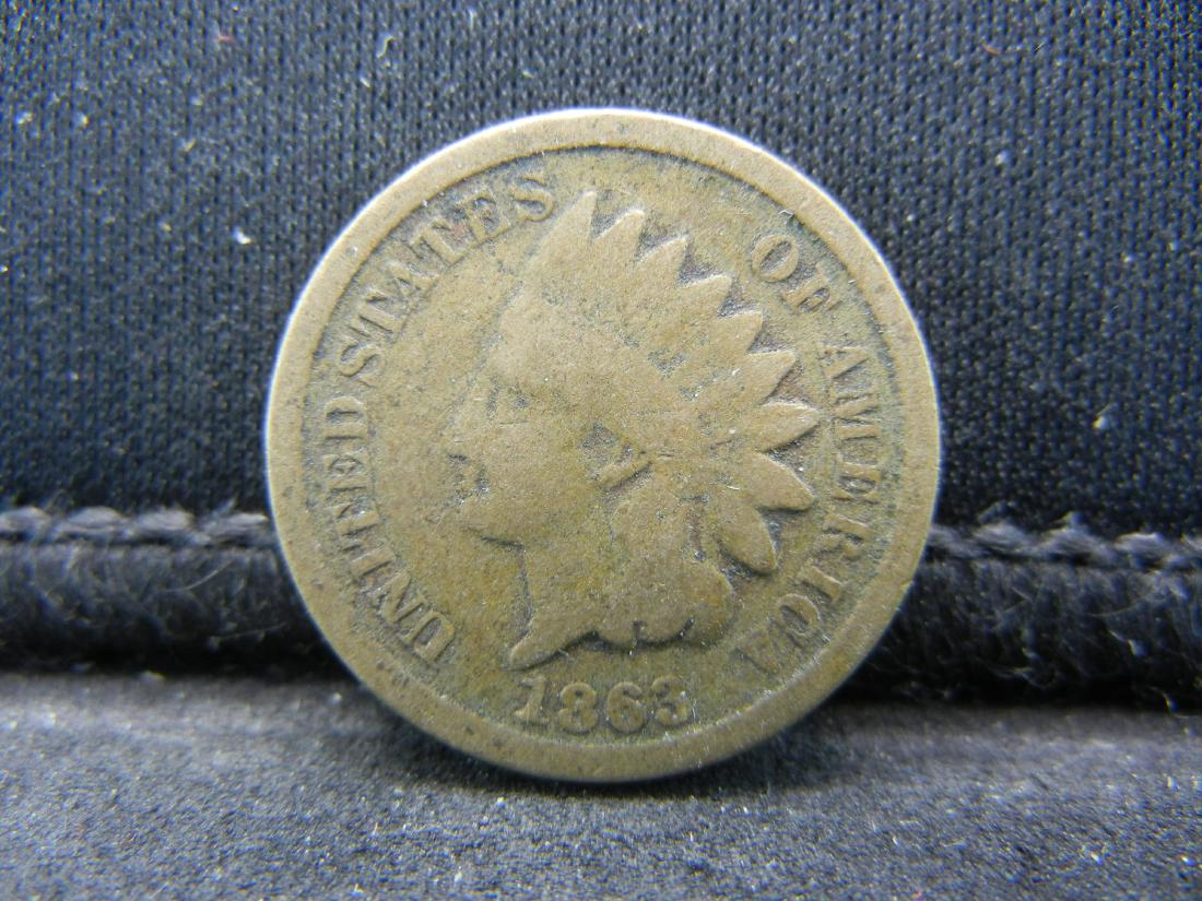 1863 Copper Nickel Indian Head Cent.  Civil War Year. (1 of 2)