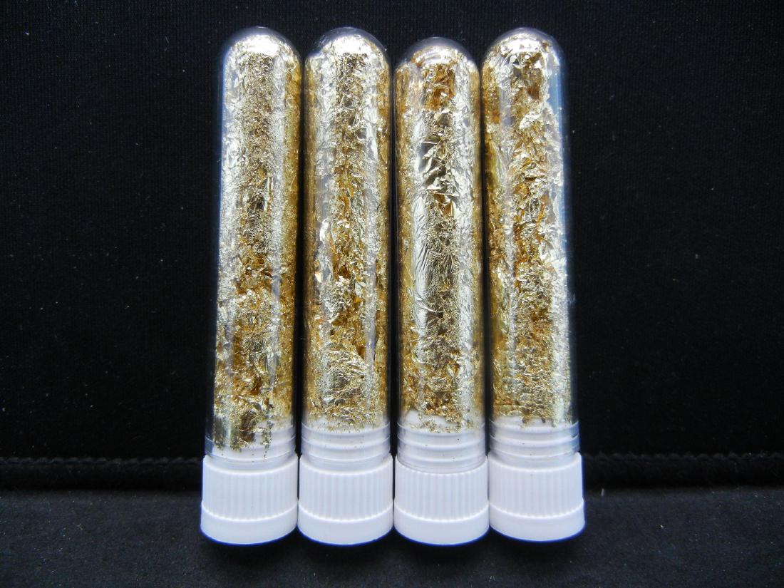 (4) Viles of 22k Gold Leaf Flakes, Can Be Sold: (4) Viles of 22k Gold Leaf Flakes, Can Be Sold Individually, Or Would Make Great Gifts!