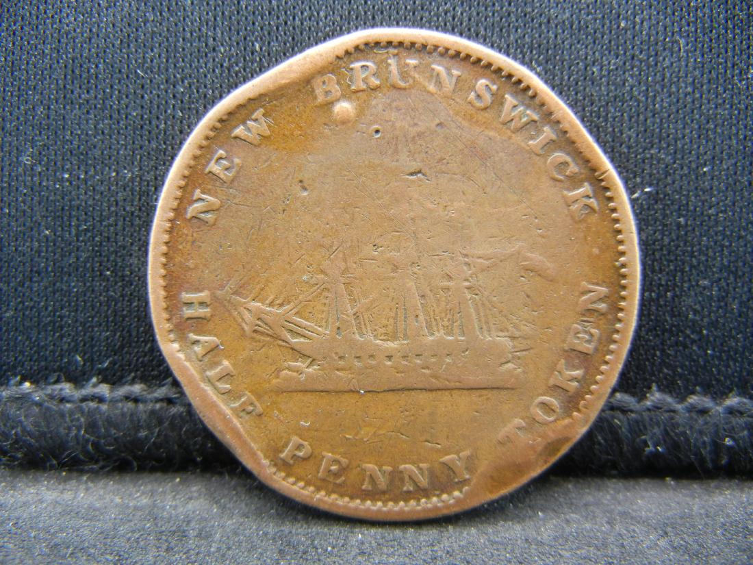 1843 CANADA HALF PENNY, 176 YEARS OLD, FEW (1 of 2)