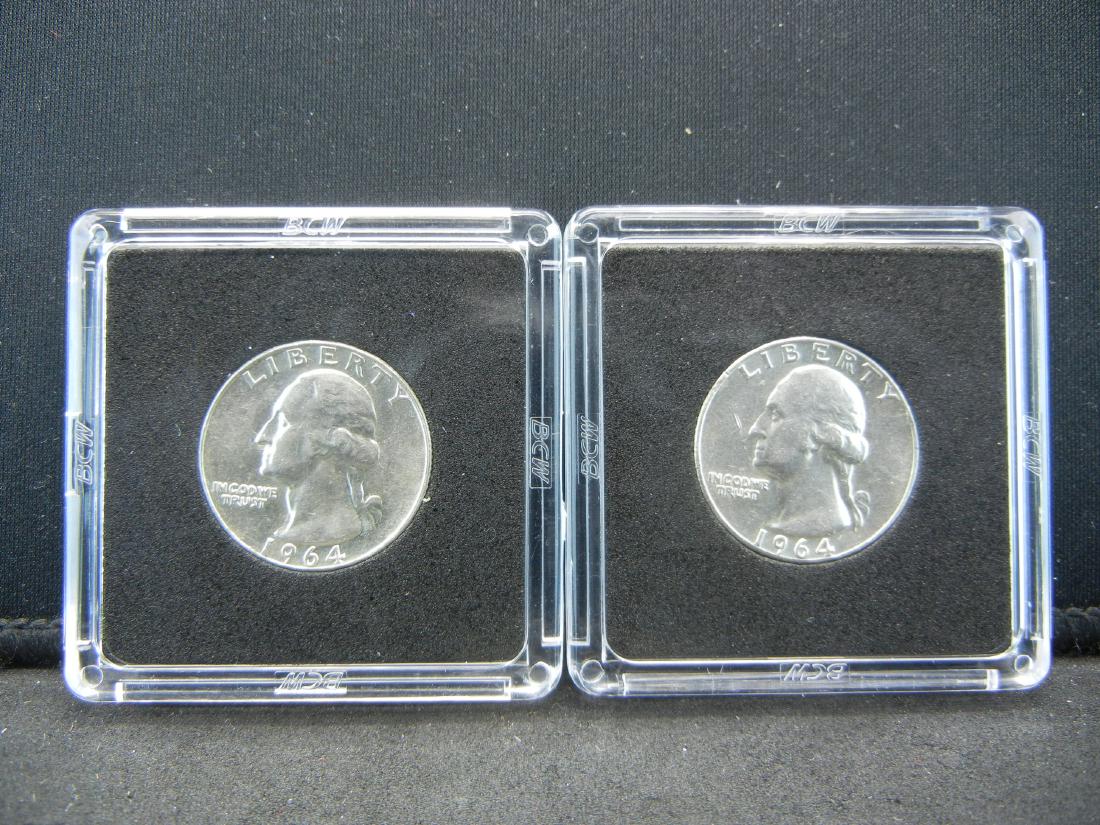 1964/1964-D BU Silver Washington Quarters (1 of 9)