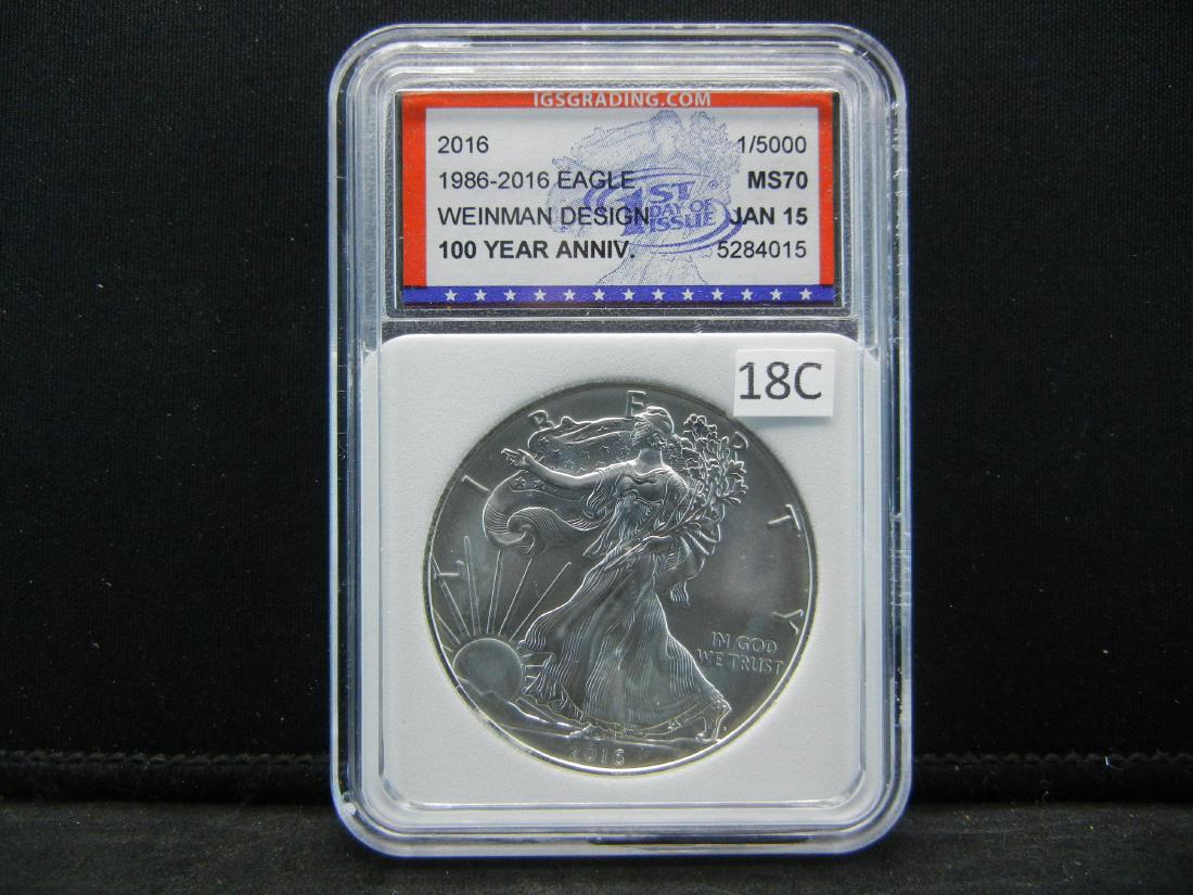 206 American Silver Eagle MS70. Slabbed (1 of 4)