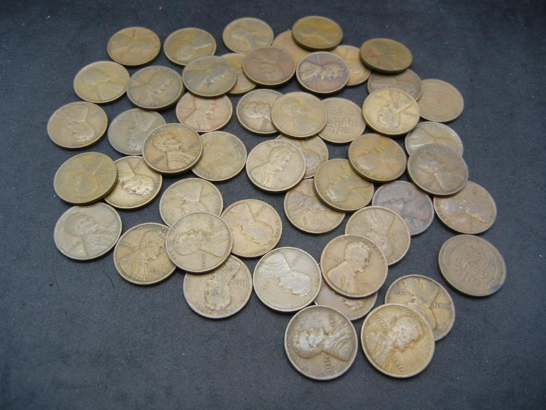(50) Circulated 1911 Wheat Cents.  Nice coins. (1 of 4)