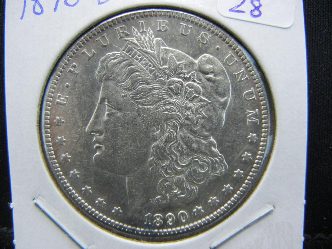 1890-CC Morgan Dollar.  Almost Uncirculated. (1 of 3)