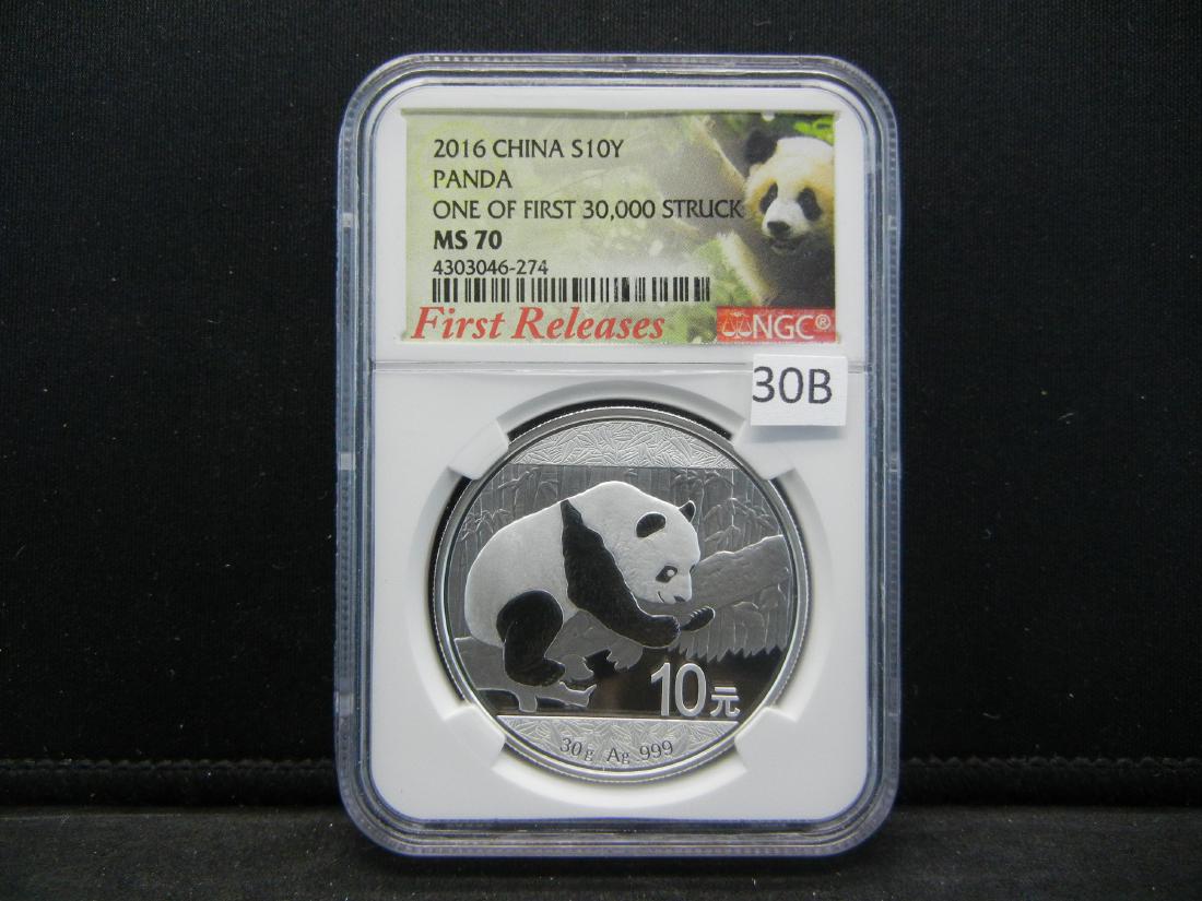 2016 NGC MS70 China 10 Yuan. Panda Silver (1 of 5)