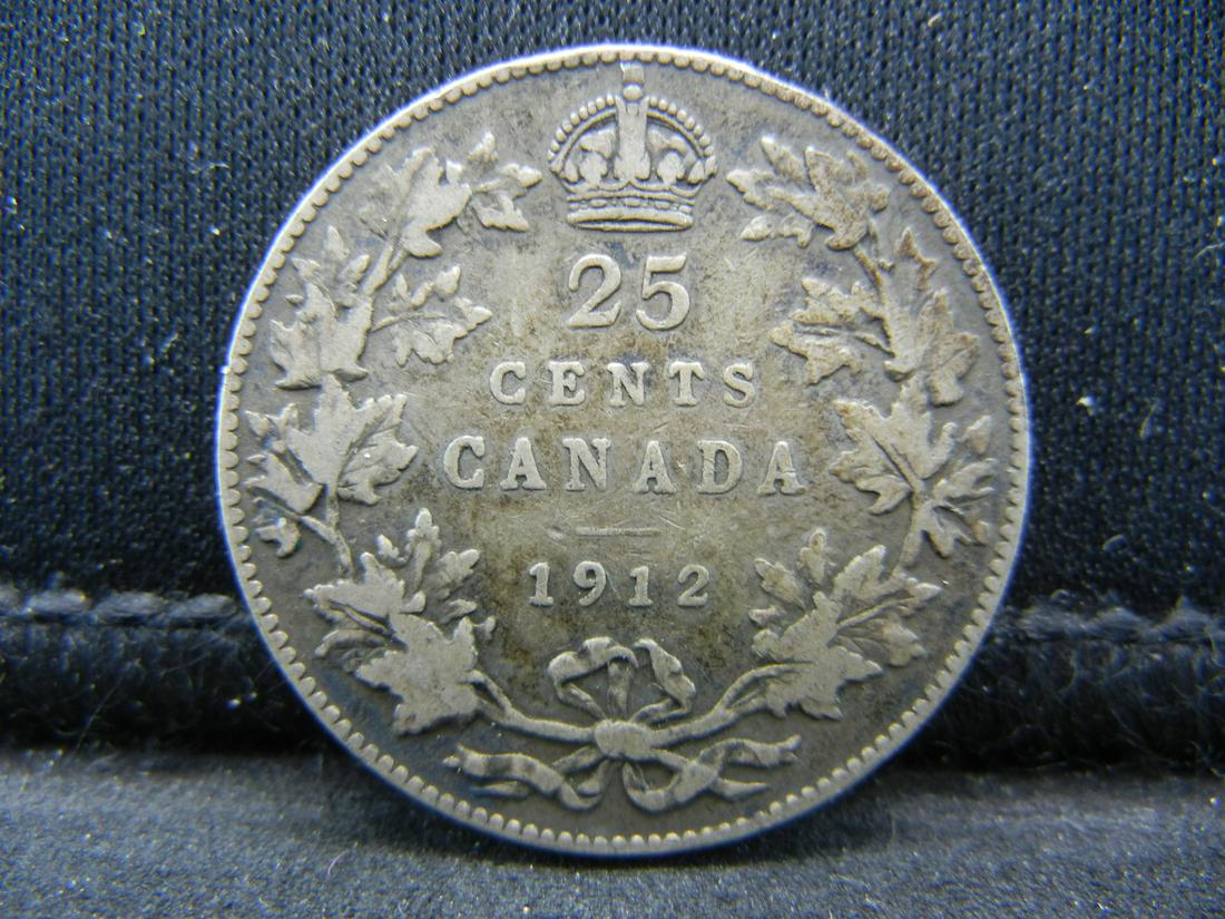 1912 Canada Sterling Silver (92.5%) Quarter.  Coin (1 of 2)