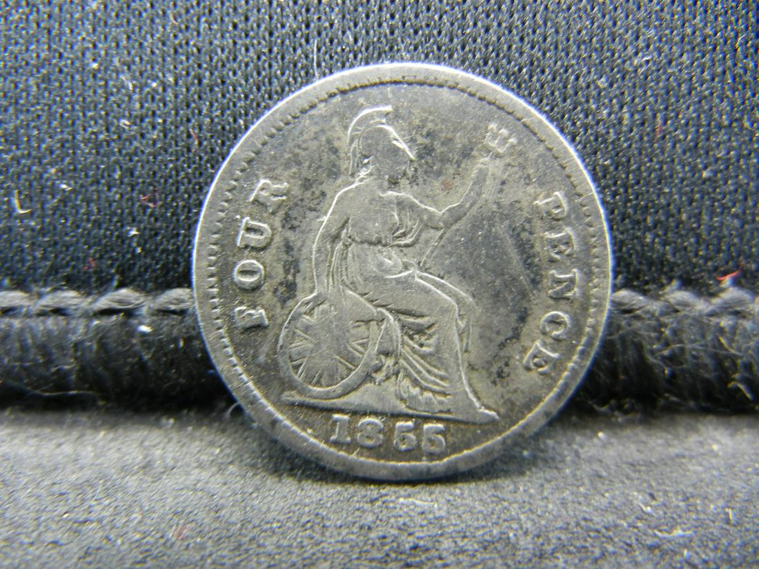 1855 Great Britain 4 Pence 92.5% Sterling Silver Coin. (1 of 2)