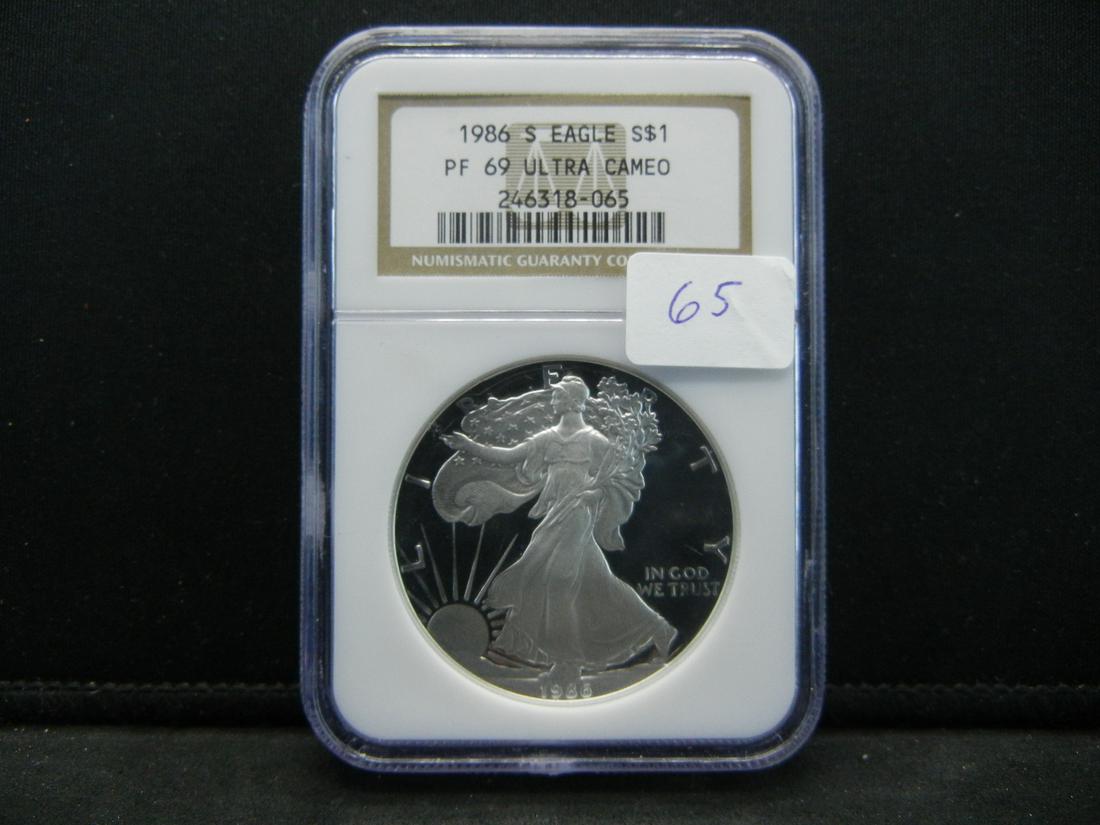 1986-S Silver Eagle Proof NGC PF69 Ultra Cameo (1 of 4)