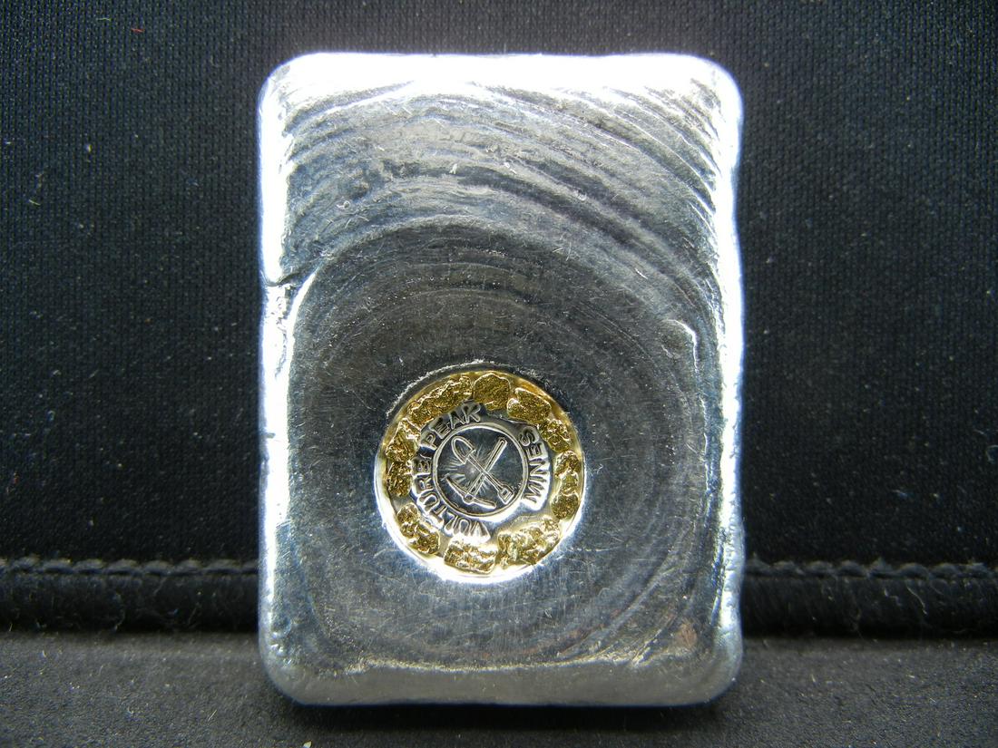 3 Troy Ounces Poured .999 Silver bar with Gold Nuggets (1 of 3)