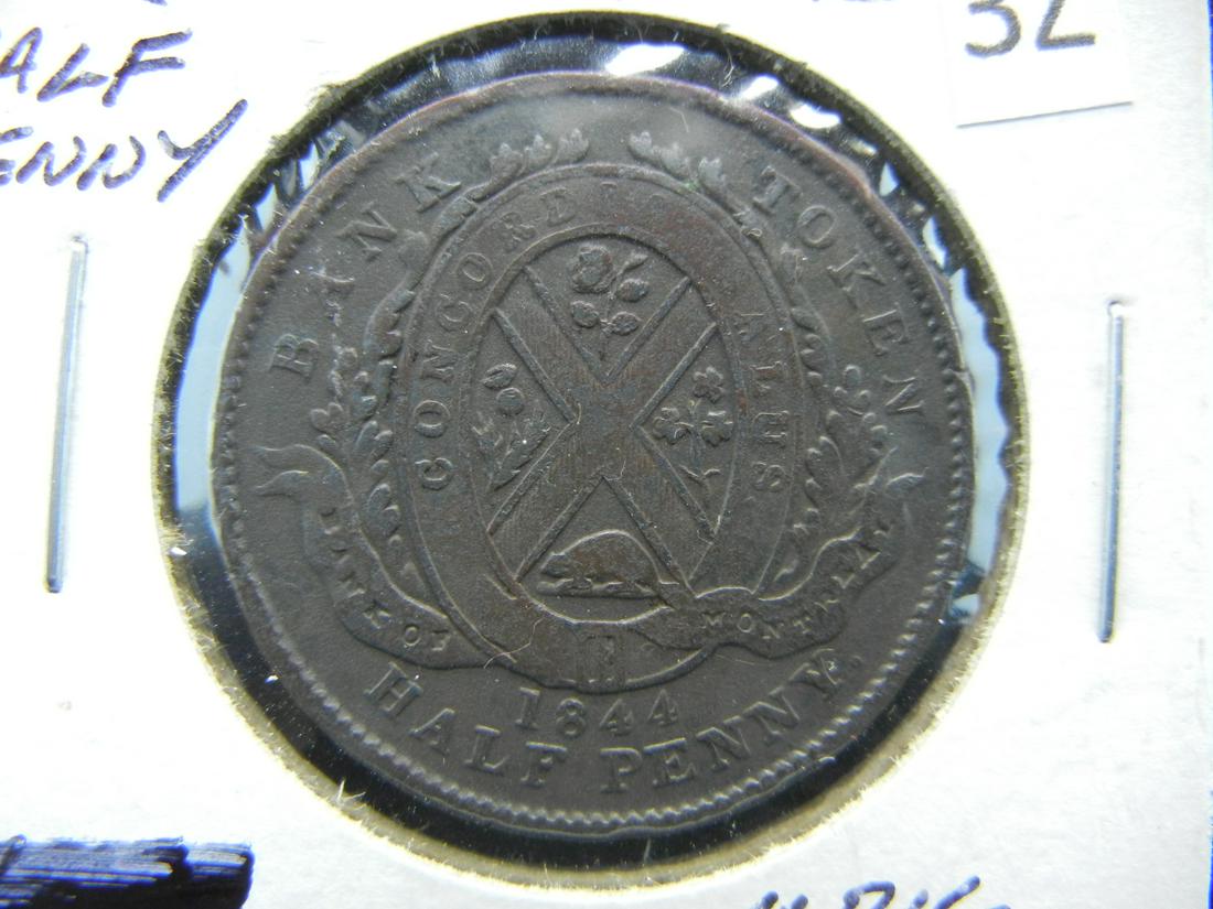 1844 Bank of Montreal Half Penny (1 of 3)