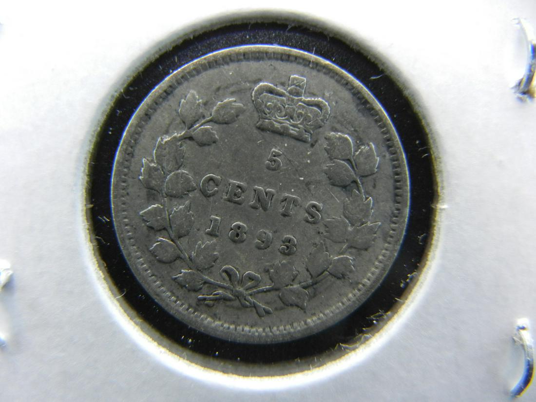 1893 Canada 5 Cent Piece. 92.5% Silver (1 of 2)