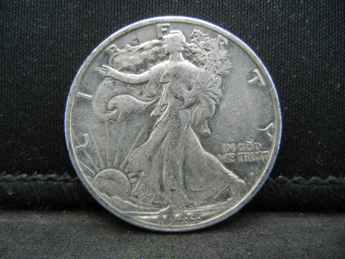 1944-D SILVER LIBERTY (90%) HALF, (ONLY 9.8 MILL EVER: 1944-D SILVER LIBERTY (90%) HALF, (ONLY 9.8 MILL EVER MINTED), WWII ERA, 75 YRS OLD, INCREDIBLE COIN!