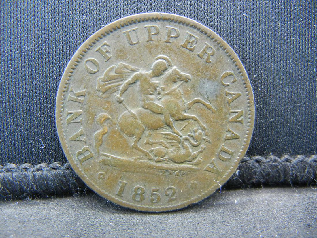 1852 CANADA HALF PENNY, 167 YEARS OLD, FEW (1 of 2)