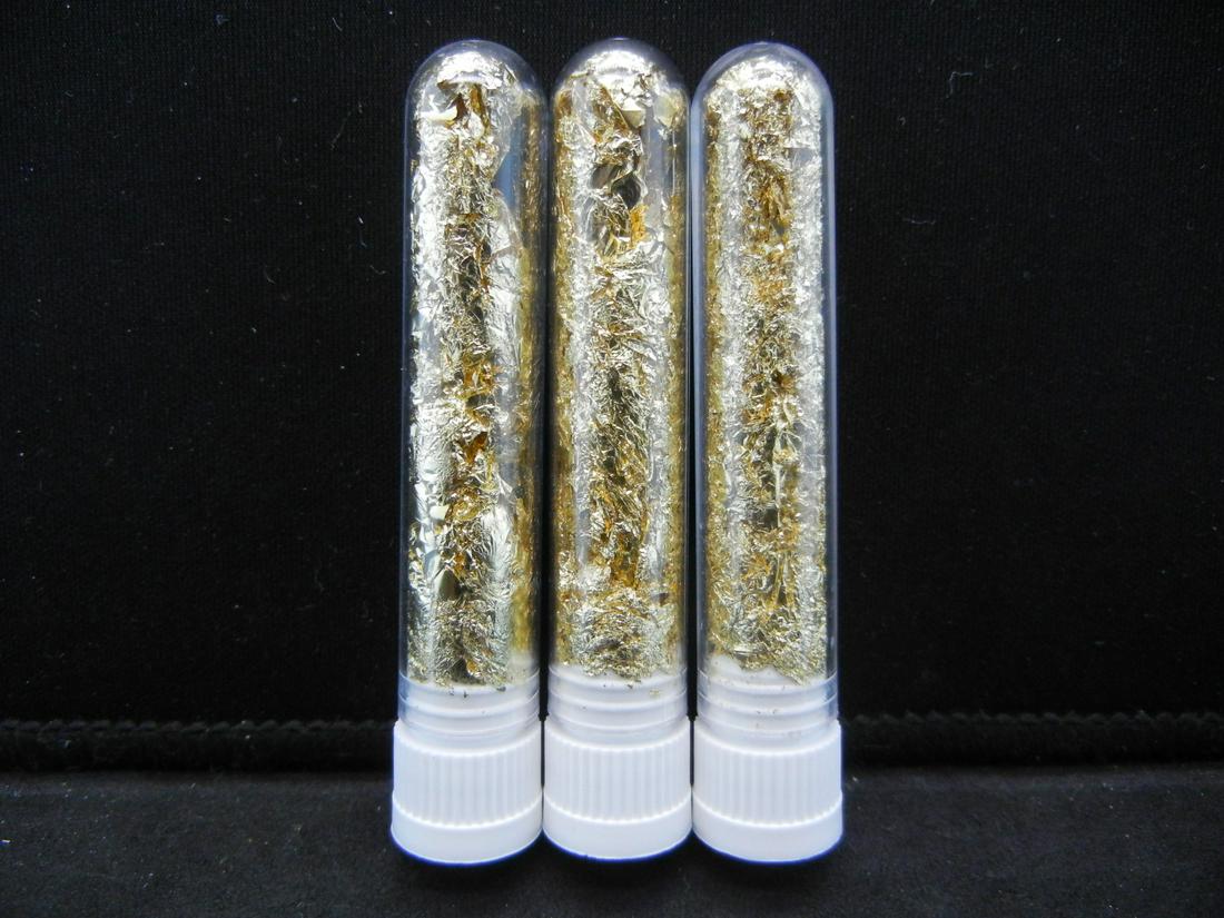 (3) Viles of 22k Gold Leaf Flakes, Can Be Sold: (3) Viles of 22k Gold Leaf Flakes, Can Be Sold Individually, Or Would Make Great Gifts!
